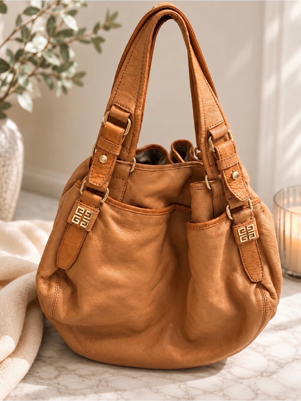 Givenchy Hobo Tan Leather Shoulder Bag - Classic Women's Handbag